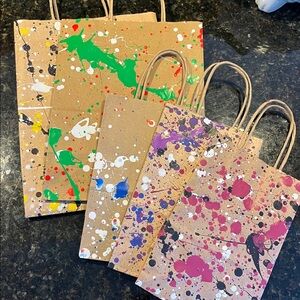 Splatter Art Gift Bags- 5pc- Handmade